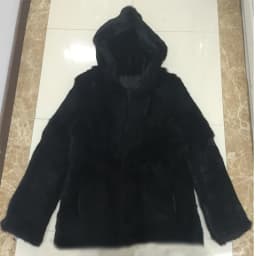 Natural Rabbit Fur Coat for Women Winter Hooded Jacket Fashion Real Fur Coat Female on Offer With HT52