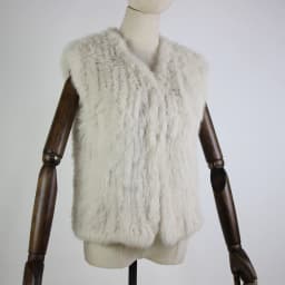 New knitted Rabbit fur vest gilet sleeveless garment waistcoat natural brown /grey/black