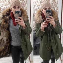 Maomaokong Natural Real Fur Lining Winter Women Jacket Long Fox Fur Coat Raccoon Fur Collar Hooded Thick Black Waterproof Parkas