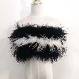 New 100% Natural Ostrich Hair Bra Wedding Underwear Women's Fur Coat Long Feather Top Lady Shirt Wrap Sexy Party Length 30 cm