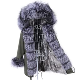 MAOMAOKONG 2026 Removable Real Fox Fur Collar Coats Woman Winter Jacket Hooded Rabbit fur lining Long Parkas Female Clothes
