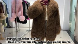 YOLOAgain Real Mongolia Sheep Fur Jacket Women Winter Burgundy Fur Coat