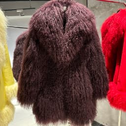 YOLOAgain Real Mongolia Sheep Fur Jacket Women Winter Burgundy Fur Coat
