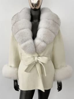 OFTBUY Belt Pocket Winter Jacket Natural Real Raccoon Fox Fur Blends Wool Coat Women Loose Outerwear Casual Outerwear Streetwear