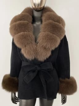OFTBUY Belt Pocket Winter Jacket Natural Real Raccoon Fox Fur Blends Wool Coat Women Loose Outerwear Casual Outerwear Streetwear