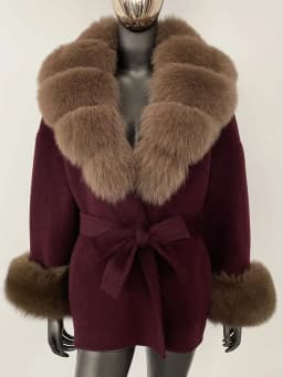 OFTBUY Belt Pocket Winter Jacket Natural Real Raccoon Fox Fur Blends Wool Coat Women Loose Outerwear Casual Outerwear Streetwear