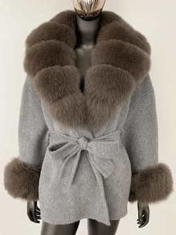 OFTBUY Belt Pocket Winter Jacket Natural Real Raccoon Fox Fur Blends Wool Coat Women Loose Outerwear Casual Outerwear Streetwear