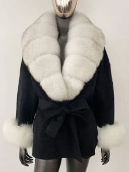 OFTBUY Belt Pocket Winter Jacket Natural Real Raccoon Fox Fur Blends Wool Coat Women Loose Outerwear Casual Outerwear Streetwear