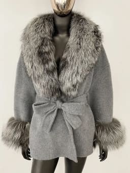 OFTBUY Belt Pocket Winter Jacket Natural Real Raccoon Fox Fur Blends Wool Coat Women Loose Outerwear Casual Outerwear Streetwear