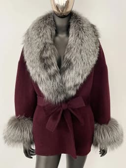 OFTBUY Belt Pocket Winter Jacket Natural Real Raccoon Fox Fur Blends Wool Coat Women Loose Outerwear Casual Outerwear Streetwear