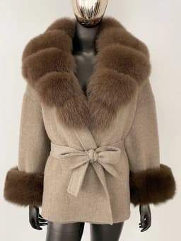 OFTBUY Belt Pocket Winter Jacket Natural Real Raccoon Fox Fur Blends Wool Coat Women Loose Outerwear Casual Outerwear Streetwear