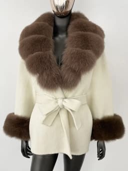 OFTBUY Belt Pocket Winter Jacket Natural Real Raccoon Fox Fur Blends Wool Coat Women Loose Outerwear Casual Outerwear Streetwear