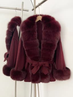 OFTBUY New Autumn Winter Top Clothes Big Real Fox Fur Pinnacle Woolen Coat Female Warm Natural Fox Fur Collar Wool Jacket Women