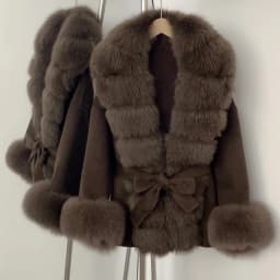 OFTBUY New Autumn Winter Top Clothes Big Real Fox Fur Pinnacle Woolen Coat Female Warm Natural Fox Fur Collar Wool Jacket Women