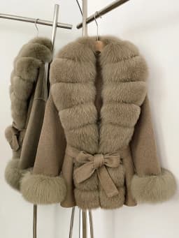OFTBUY New Autumn Winter Top Clothes Big Real Fox Fur Pinnacle Woolen Coat Female Warm Natural Fox Fur Collar Wool Jacket Women