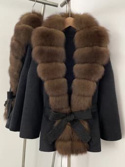 OFTBUY Belt Natural Fur Collar Woolen Jacket New Autumn Winter Clothes Women Long Big Fox Fur Pinnacle 100% Wool Coat Female