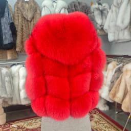 Women's Natural Fox Fur Vest Winter Warm Thick Fashion Hooded Genuine Sheepskin Real Fur Short Outerwear for Ladies