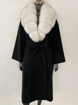 OFTBUY Real Fur Coat 2024 Oversize Ladies Outerwear Winter Women Natural Fox Fur Collar Jacket Hood Cashmere Woolen Blend Coat