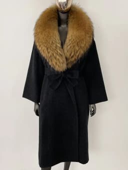 OFTBUY Real Fur Coat 2024 Oversize Ladies Outerwear Winter Women Natural Fox Fur Collar Jacket Hood Cashmere Woolen Blend Coat