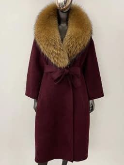 OFTBUY Real Fur Coat 2024 Oversize Ladies Outerwear Winter Women Natural Fox Fur Collar Jacket Hood Cashmere Woolen Blend Coat