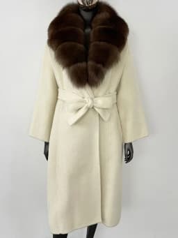 OFTBUY Real Fur Coat 2024 Oversize Ladies Outerwear Winter Women Natural Fox Fur Collar Jacket Hood Cashmere Woolen Blend Coat