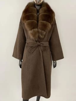 OFTBUY Real Fur Coat 2024 Oversize Ladies Outerwear Winter Women Natural Fox Fur Collar Jacket Hood Cashmere Woolen Blend Coat