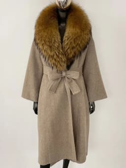 OFTBUY Real Fur Coat 2024 Oversize Ladies Outerwear Winter Women Natural Fox Fur Collar Jacket Hood Cashmere Woolen Blend Coat