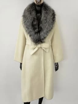 OFTBUY Real Fur Coat 2024 Oversize Ladies Outerwear Winter Women Natural Fox Fur Collar Jacket Hood Cashmere Woolen Blend Coat