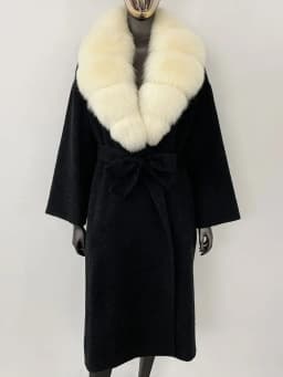 OFTBUY Real Fur Coat 2024 Oversize Ladies Outerwear Winter Women Natural Fox Fur Collar Jacket Hood Cashmere Woolen Blend Coat