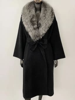 OFTBUY Real Fur Coat 2024 Oversize Ladies Outerwear Winter Women Natural Fox Fur Collar Jacket Hood Cashmere Woolen Blend Coat