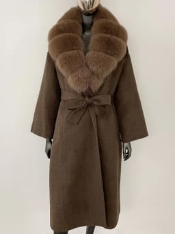 OFTBUY Real Fur Coat 2024 Oversize Ladies Outerwear Winter Women Natural Fox Fur Collar Jacket Hood Cashmere Woolen Blend Coat