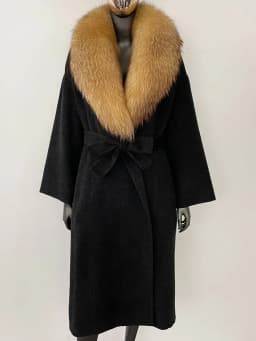 OFTBUY Real Fur Coat 2024 Oversize Ladies Outerwear Winter Women Natural Fox Fur Collar Jacket Hood Cashmere Woolen Blend Coat