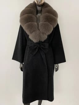 OFTBUY Real Fur Coat 2024 Oversize Ladies Outerwear Winter Women Natural Fox Fur Collar Jacket Hood Cashmere Woolen Blend Coat