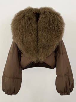 OFTBUY Fahsion Short Long Slevee Puffer Jacket New Winter Clothing Women Real Mongolia Sheep Fur Coat Real Fur Goose Down Parkas