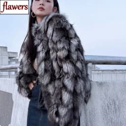 Women's Winter Outdoor Fashion Real Fox Fur Coat Natural Warm Female Luxury 100% Genuine Fox Fur Jacket Overcoat