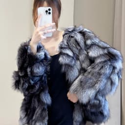 Women's Winter Outdoor Fashion Real Fox Fur Coat Natural Warm Female Luxury 100% Genuine Fox Fur Jacket Overcoat