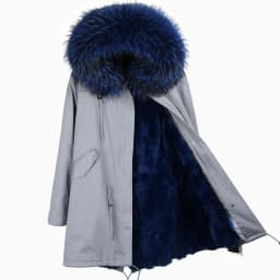 MAOMAOKONG Fashion Women's Real Rabbit Fur Lining Winter Jacket Coat Natural Fox Fur Collar Hooded Long Parkas Female Outwear