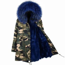 MAOMAOKONG Fashion Women's Real Rabbit Fur Lining Winter Jacket Coat Natural Fox Fur Collar Hooded Long Parkas Female Outwear