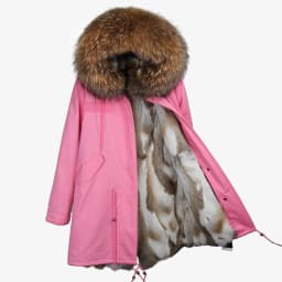 MAOMAOKONG Fashion Women's Real Rabbit Fur Lining Winter Jacket Coat Natural Fox Fur Collar Hooded Long Parkas Female Outwear