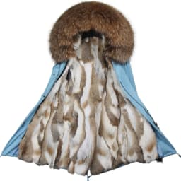MAOMAOKONG Fashion Women's Real Rabbit Fur Lining Winter Jacket Coat Natural Fox Fur Collar Hooded Long Parkas Female Outwear