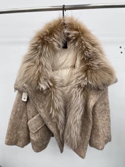 2025 Fashion Women Winter Warm Goose Down Jacket Wool Woolen Jackets Real Fox Fur Collar Thick Female Outwear Coat Puffer Jacket