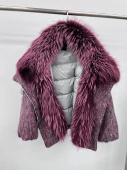 2025 Fashion Women Winter Warm Goose Down Jacket Wool Woolen Jackets Real Fox Fur Collar Thick Female Outwear Coat Puffer Jacket