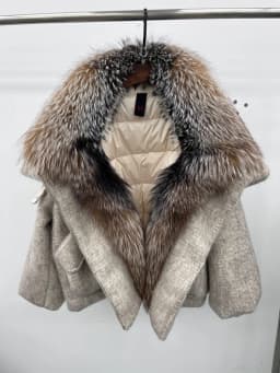 2025 Fashion Women Winter Warm Goose Down Jacket Wool Woolen Jackets Real Fox Fur Collar Thick Female Outwear Coat Puffer Jacket