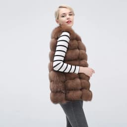 Natural Real Fox Fur Vest Jacket Waistcoat Short Sleeveless Winter Warm Natural Fur Vest Real Fur Jacket Fox Fur Coats