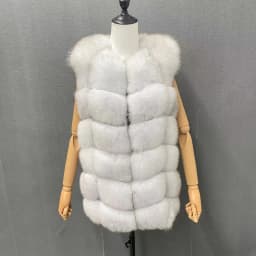 Natural Real Fox Fur Vest Jacket Waistcoat Short Sleeveless Winter Warm Natural Fur Vest Real Fur Jacket Fox Fur Coats