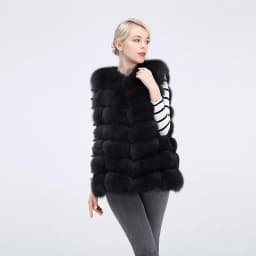 Natural Real Fox Fur Vest Jacket Waistcoat Short Sleeveless Winter Warm Natural Fur Vest Real Fur Jacket Fox Fur Coats