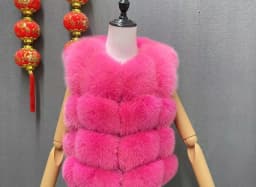 Natural Real Fox Fur Vest Jacket Waistcoat Short Sleeveless Winter Warm Natural Fur Vest Real Fur Jacket Fox Fur Coats