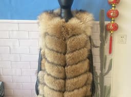Natural Real Fox Fur Vest Jacket Waistcoat Short Sleeveless Winter Warm Natural Fur Vest Real Fur Jacket Fox Fur Coats