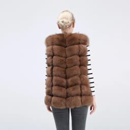 Natural Real Fox Fur Vest Jacket Waistcoat Short Sleeveless Winter Warm Natural Fur Vest Real Fur Jacket Fox Fur Coats