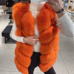 Natural Real Fox Fur Vest Jacket Waistcoat Short Sleeveless Winter Warm Natural Fur Vest Real Fur Jacket Fox Fur Coats